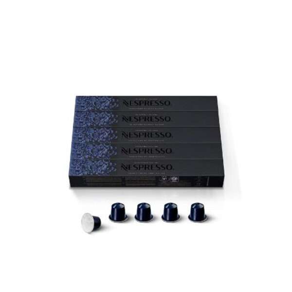 Nespresso Capsules OriginalLine, Kazaar Intenso, Dark Roast Coffee, 10 Count (Pack of 5), Brews 1.35oz - Packaging May Vary