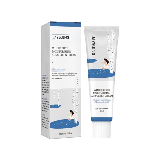 JAYSUING Moisturizing Sunscreen with Birch Juice Extract (SPF50+ PA++++), No White Cast with Strong UV Protection, Moist Essence Type, Reef Safe 1.76 fl.oz