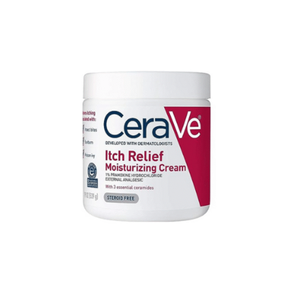 CeraVe Moisturizing Cream for Itch Relief | Anti Itch Cream with Pramoxine Hydrochloride | Relieves Itchy with Minor Skin Irritations, Sunburn Relief, Bug Bites | Fragrance Free | 19 Ounce