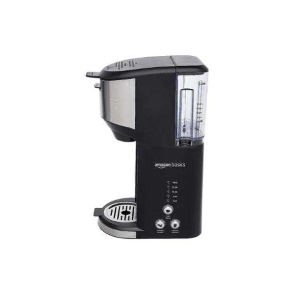 Amazon Basics Dual Brew Single Serve Capsule Coffee Maker, 14 oz, Black and SS, 9.45*5.91*14.17 inch