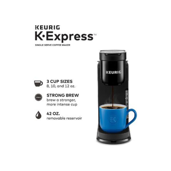 Keurig K-Express Coffee Maker, Single Serve K-Cup Pod Coffee Brewer, Black, 12.8” L x 5.1” W x 12.6” H